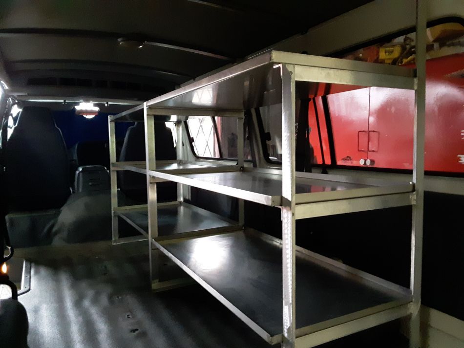 Ladder Rack and Shelves for a Van